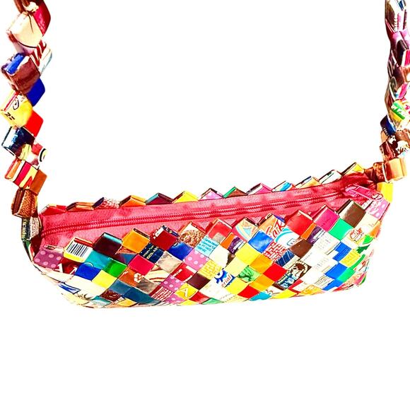 Vintage Recycled Candy Wrapper Shoulder Bag or Clutch - Picture 5 of 8